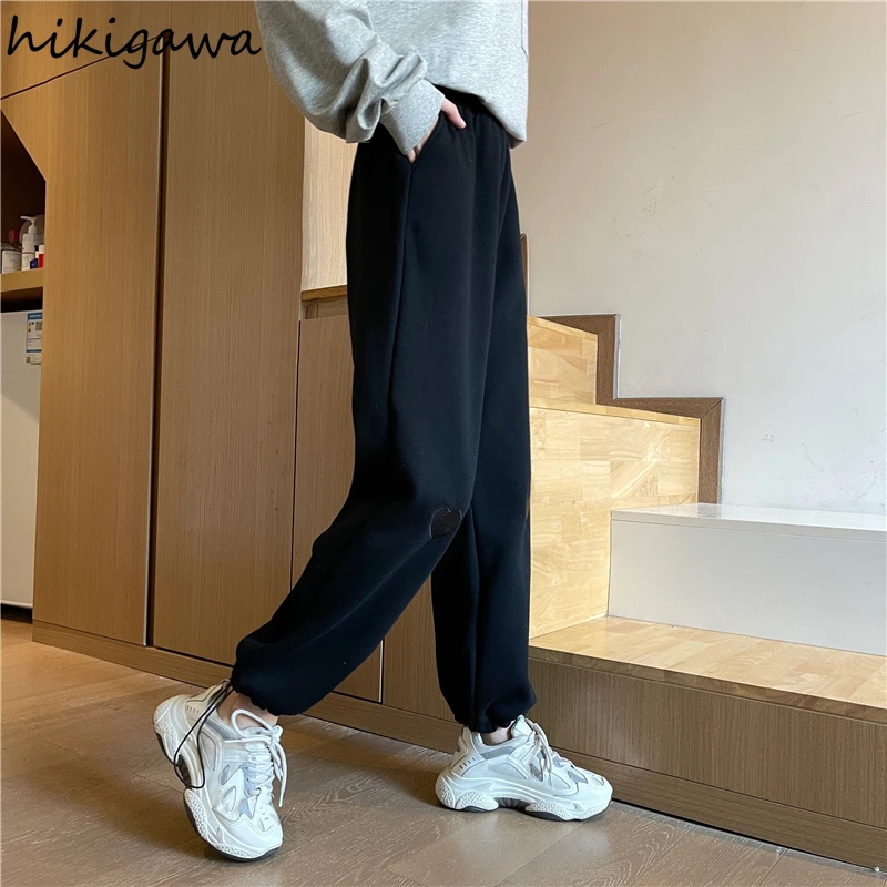 hikigawa long length heart trousers for women straight harajuku punk joggers solid korean loose sweatpants fashion elastic pants
hikigawa long length heart trousers for women straight harajuku punk joggers solid korean loose sweatpants fashion elastic pants