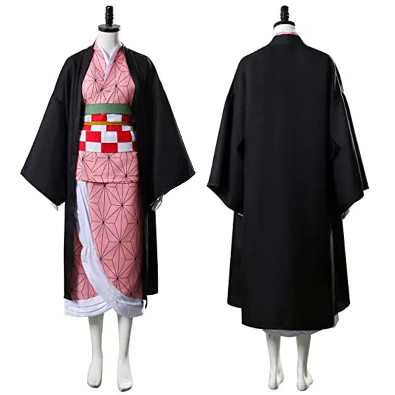 Костюм для косплея камадо незуко из аниме рассекающий демонов кимоно с париком