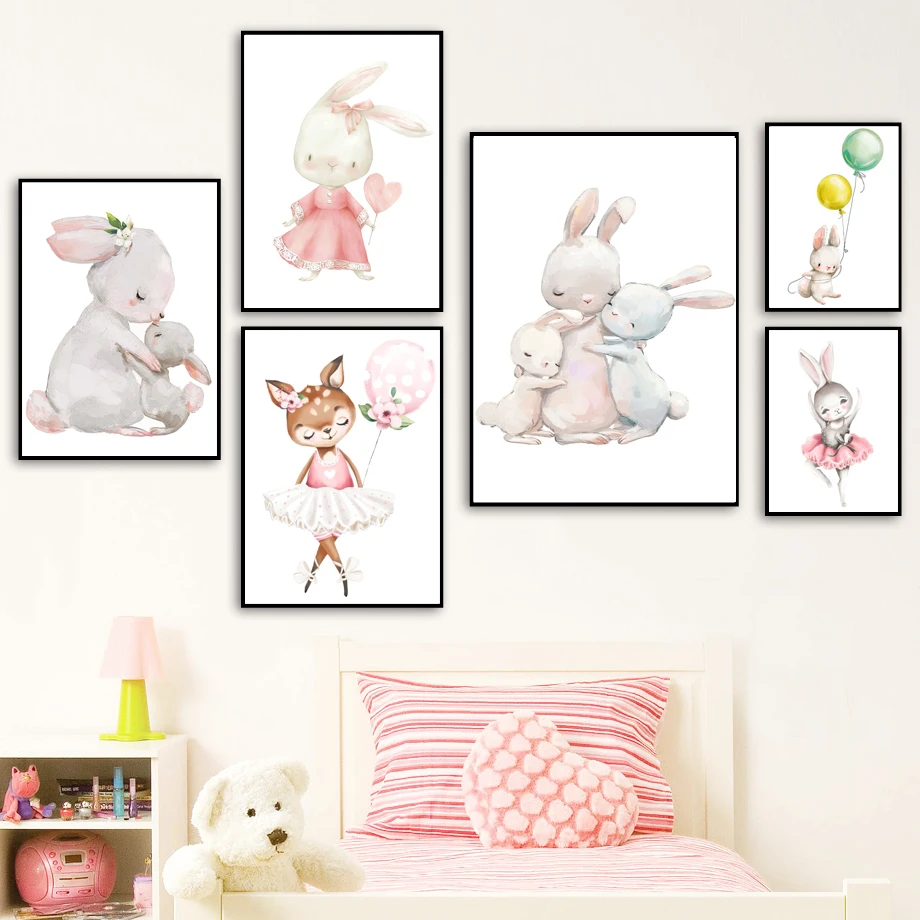 Rabbit Deer Ballet Balloon Flower Canvas Painting Nordic Posters and Prints Canvas Wall Art Paintings for Baby Kid Bedroom Decor
Rabbit Deer Ballet Balloon Flower Canvas Painting Nordic Posters and Prints Canvas Wall Art Paintings for Baby Kid Bedroom Decor