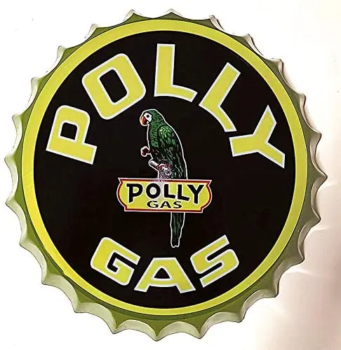 

Tin Sign Bottle Cap Metal Tin Sign Gas Gasoline Oil Station , Round Metal Signs for Home and Kitchen Bar Cafe Gas Station Garage