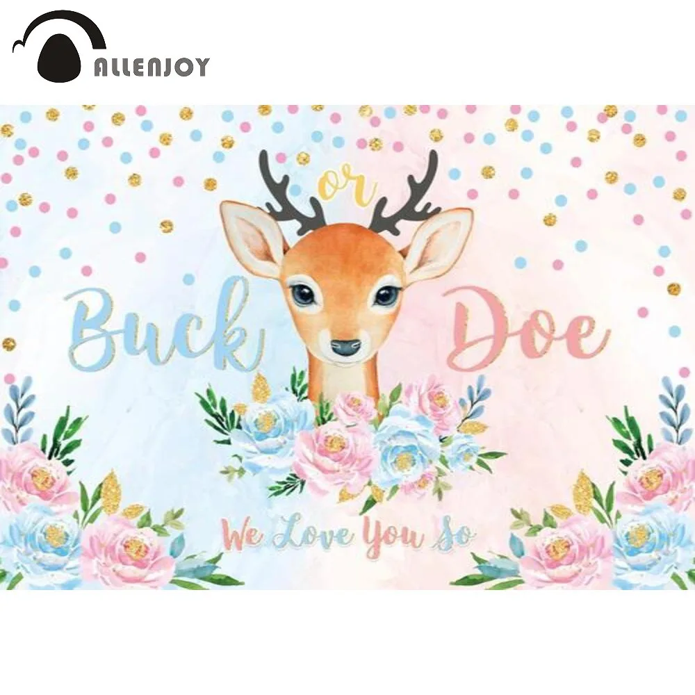 Allenjoy Gender Reveal Baby Shower Boy or Girl Dots Background Deer Birthday Party Banner Flowers Leaves Photophone Backdrop
Allenjoy Gender Reveal Baby Shower Boy or Girl Dots Background Deer Birthday Party Banner Flowers Leaves Photophone Backdrop