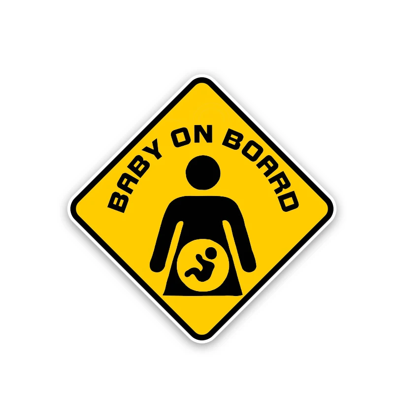 

Hot WARNING BABY ON BOARD Pregnant Woman Car Sticker Bumper Rear Windshield Suv Decal Auto Exterior Car Decals KK15*15cm