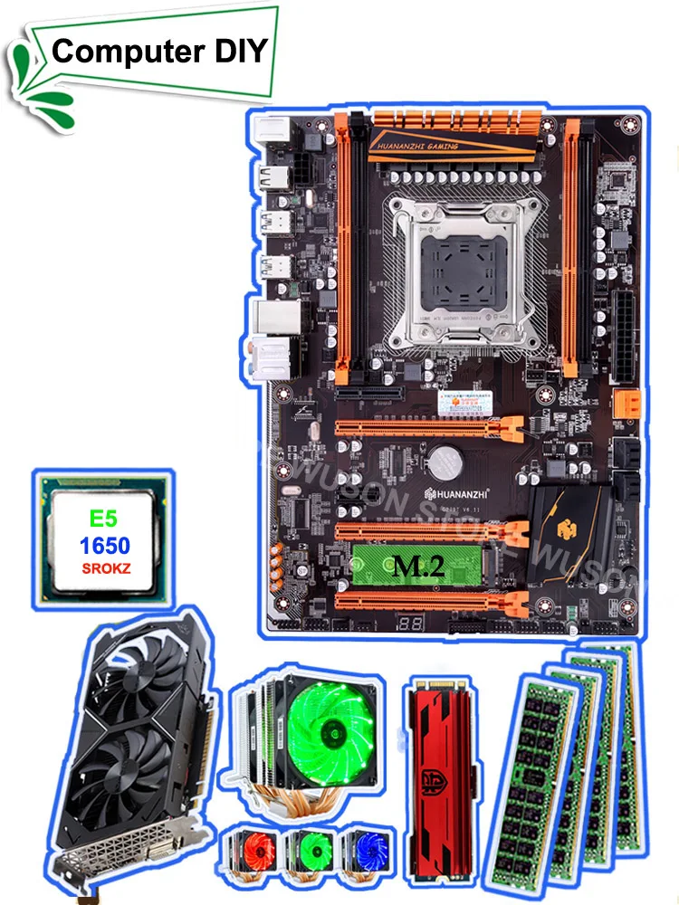 HUANANZHI deluxe X79 motherboard with M.2 240G NVME SSD 2280 Intel Xeon E5 1650 C2 with cooler 4*8G DDR3 1600 RECC GTX1050Ti 4G
HUANANZHI deluxe X79 motherboard with M.2 240G NVME SSD 2280 Intel Xeon E5 1650 C2 with cooler 4*8G DDR3 1600 RECC GTX1050Ti 4G