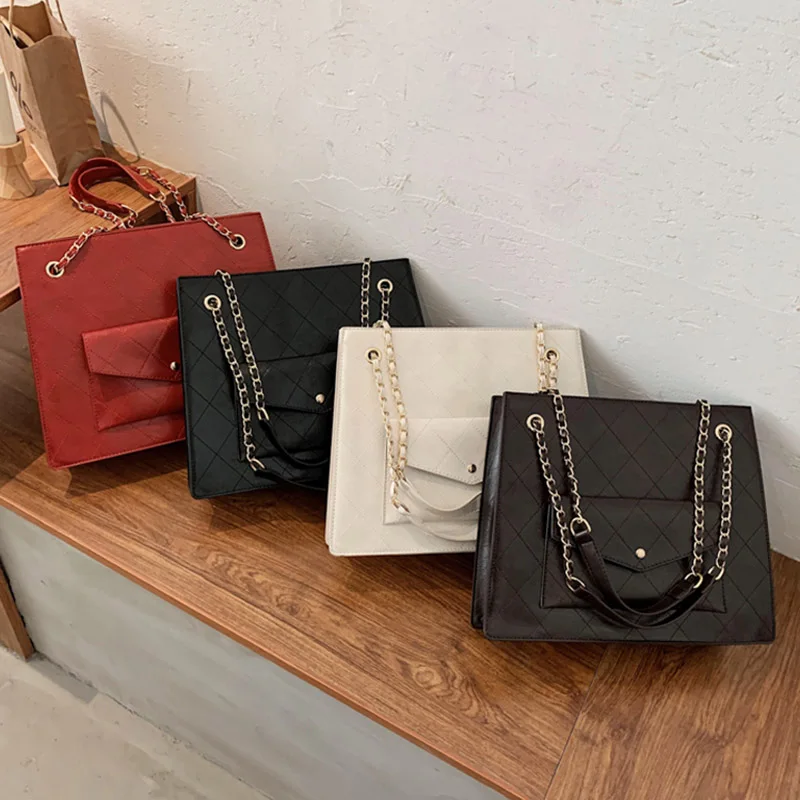 Designer PU Leather Shoulder Bags For Women 2021 Chain High Capacity Handbags Travel Luxury Hand Bag Female Large Crossbody Bags
Designer PU Leather Shoulder Bags For Women 2021 Chain High Capacity Handbags Travel Luxury Hand Bag Female Large Crossbody Bags