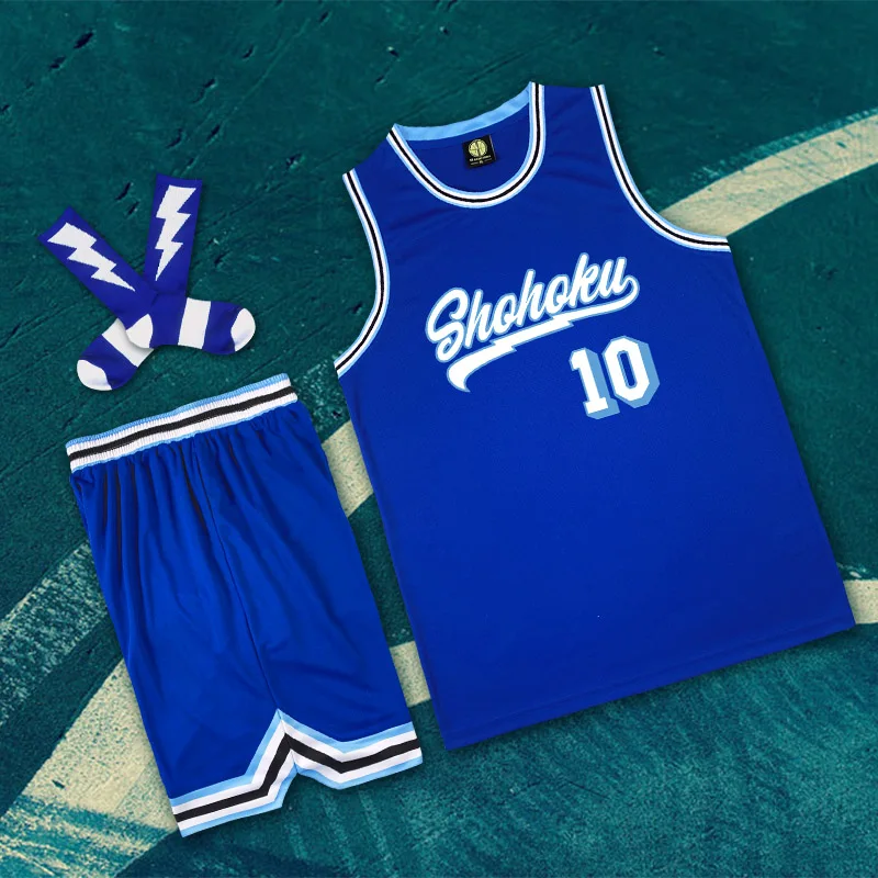 

TaoBo Slam Dunk Cosplay Costume Adult Basketball Uniforms #10 High School Retro Basketball Jersey Embroidered with Socks