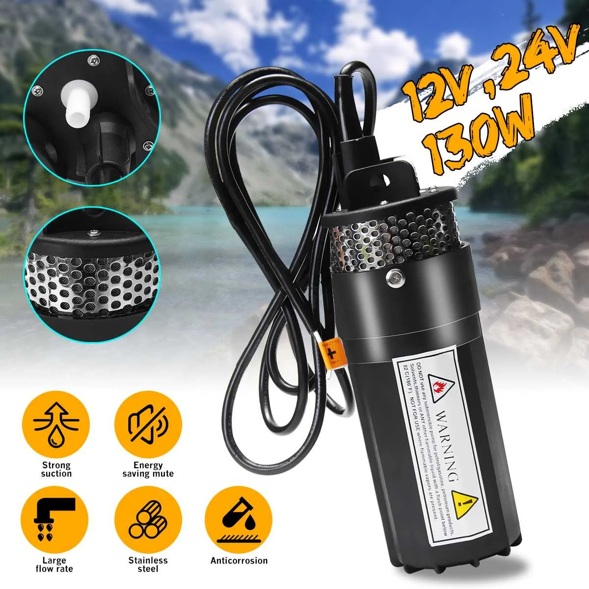 12V DC Электрический погружной насос водяной для глубокого колодца водяные насосы