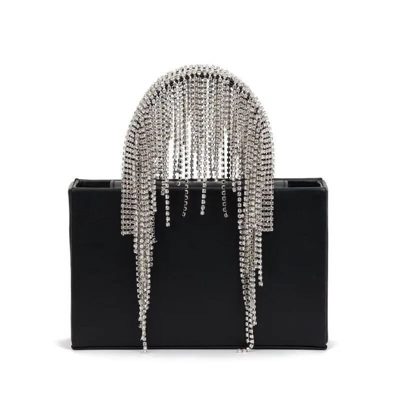 Fashionable Rhinestone Purse Tassel Leather Small Square Evening Clutch Bags for Wedding Party High Quality Luxury Handbags
Fashionable Rhinestone Purse Tassel Leather Small Square Evening Clutch Bags for Wedding Party High Quality Luxury Handbags