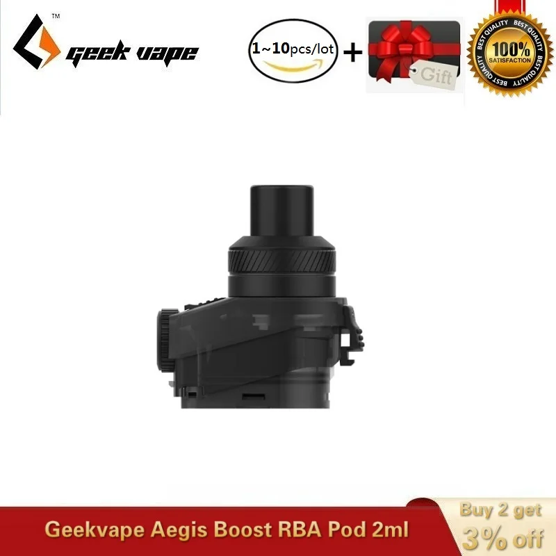 Бак для электронной сигареты Aegis Boost RBA наполнитель с картриджем 2 мл 1 ~ 10