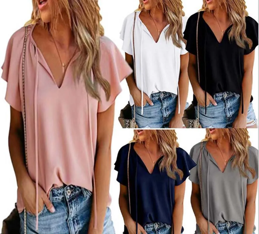 Free Shipping 2021 Summer New Style Solid Chiffon Top Dress Women's Fashion V-Neck T-Shirt Leisure Cool Comfortable Short Sleeve
Free Shipping 2021 Summer New Style Solid Chiffon Top Dress Women's Fashion V-Neck T-Shirt Leisure Cool Comfortable Short Sleeve