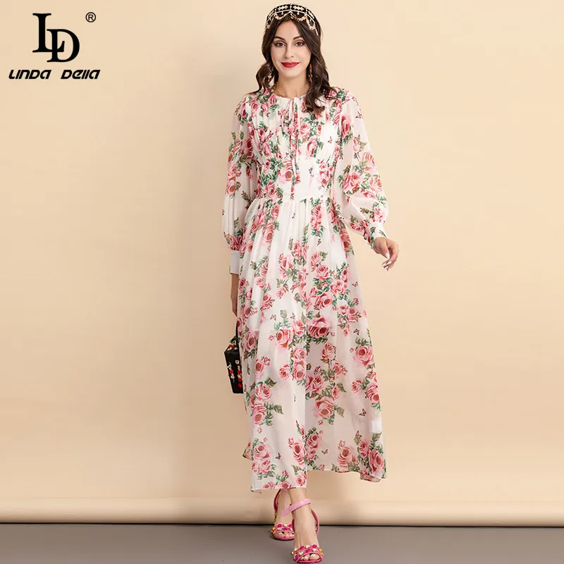 LD LINDA DELLA Fashion Designer Summer Chiffon Dress Women's Lantern sleeve Vintage Rose Flower print Party Vacation Long Dress
LD LINDA DELLA Fashion Designer Summer Chiffon Dress Women's Lantern sleeve Vintage Rose Flower print Party Vacation Long Dress