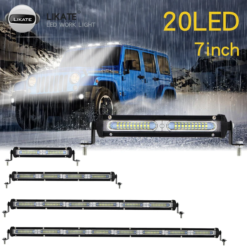 LKT7" 13" 20" 25" Straight Slim LED Light Bar Single Row 60W 90W 120W For SUV 4WD ATV Off Road LED Work Light
LKT7" 13" 20" 25" Straight Slim LED Light Bar Single Row 60W 90W 120W For SUV 4WD ATV Off Road LED Work Light