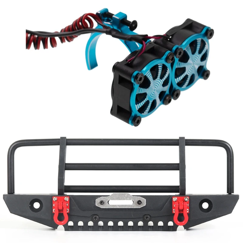 Front Bumper with LED Light for Traxxas TRX4 Defender Axial SCX10 90046 & Motor Heatsink Cooling Fan with Thermal Sensor 
Front Bumper with LED Light for Traxxas TRX4 Defender Axial SCX10 90046 & Motor Heatsink Cooling Fan with Thermal Sensor