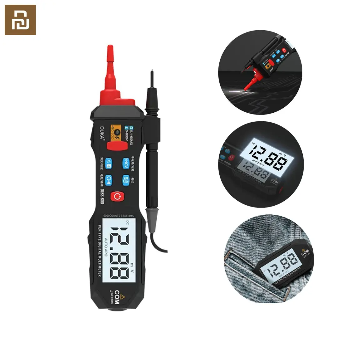 ATuMan DUKA DLBS-600 AC DC 6000 отсчетов, ЖК-дисплей, ручка, мультиметр NCV, измерительный мультиметр светильник кой
ATuMan DUKA DLBS-600 AC DC 6000 отсчетов, ЖК-дисплей, ручка, мультиметр NCV, измерительный мультиметр светильник кой