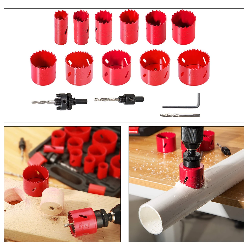 17/19PCS Bi-Metal Hole Saw Drilling Kit Durable High Speed Steel with Mandrel Drill Bit Case for Cutting Power Metal Holes Tools
17/19PCS Bi-Metal Hole Saw Drilling Kit Durable High Speed Steel with Mandrel Drill Bit Case for Cutting Power Metal Holes Tools