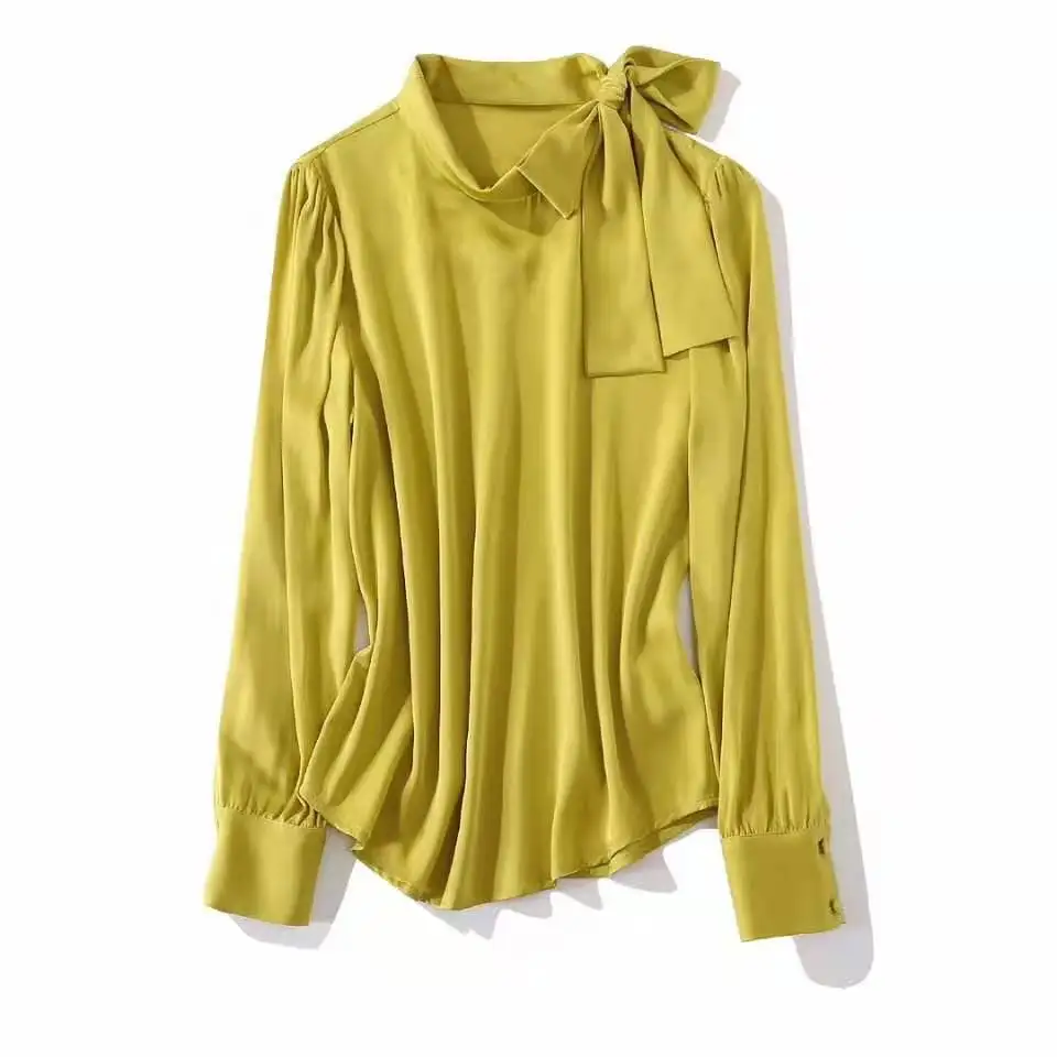 Женская одежда в американском и Европейском стиле, новинка весны 2021, однотонная Модная шелковая рубашка с длинными рукавами и воротником-ба...
Женская одежда в американском и Европейском стиле, новинка весны 2021, однотонная Модная шелковая рубашка с длинными рукавами и воротником-ба...