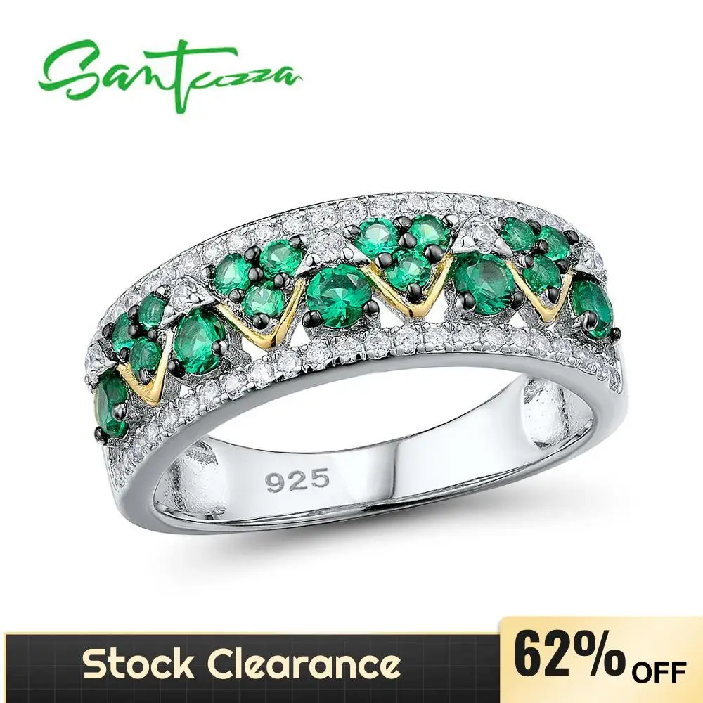 SANTUZZA Silver Ring For Women 925 Sterling Silver Fashion Round Rings Green White Cubic Zirconia Ringen Party Fashion Jewelry
SANTUZZA Silver Ring For Women 925 Sterling Silver Fashion Round Rings Green White Cubic Zirconia Ringen Party Fashion Jewelry