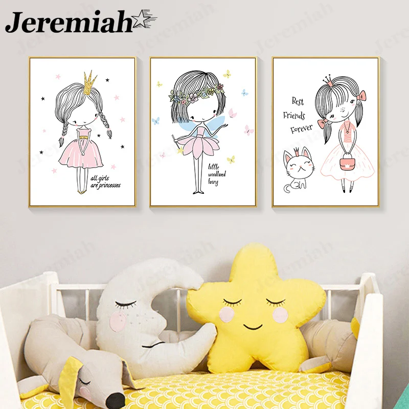 Simple Cartoon Character Canvas Poster Cute Little Princess Pink Picture Print Wall Art Nordic Style Children's Room Decoration
Simple Cartoon Character Canvas Poster Cute Little Princess Pink Picture Print Wall Art Nordic Style Children's Room Decoration