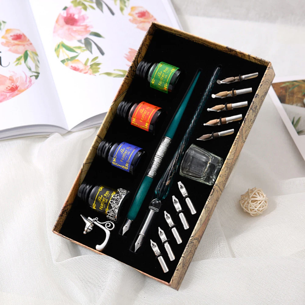 Unique Dip Pen Sets Fountain Set Star Starry Sky Glass Writing Student English Ink Calligraphy Pen Stationery Gift
Unique Dip Pen Sets Fountain Set Star Starry Sky Glass Writing Student English Ink Calligraphy Pen Stationery Gift