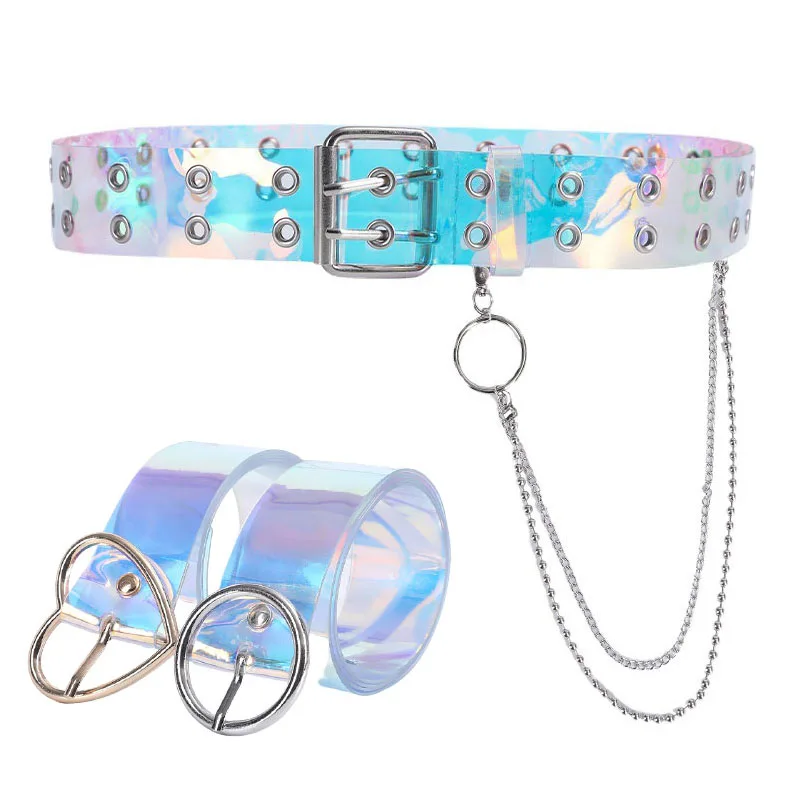 Ремень женский прозрачный, индивидуальный пояс с двумя рядами отверстий, аксессуар для джинсов в стиле панк, с цепочками
Ремень женский прозрачный, индивидуальный пояс с двумя рядами отверстий, аксессуар для джинсов в стиле панк, с цепочками