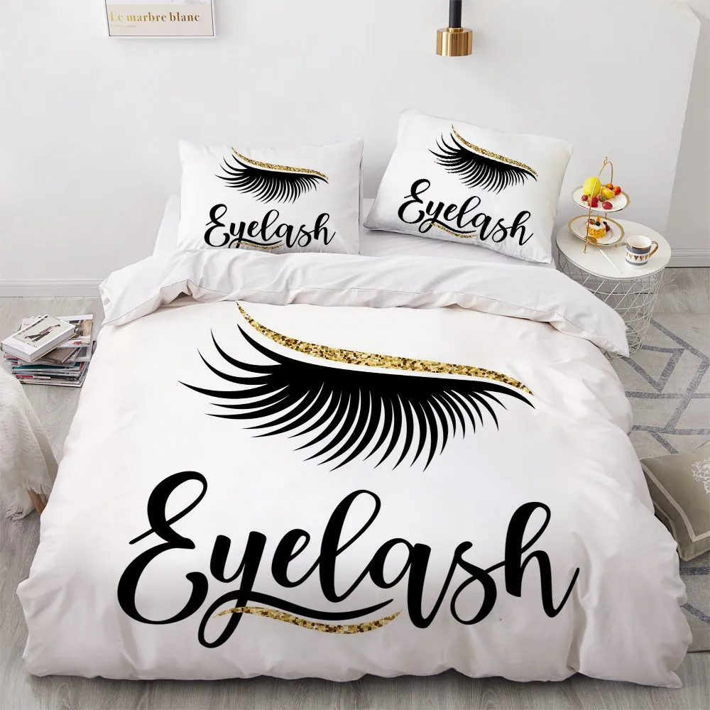 3D Lash Beddings Custom Design White Quilt Cover Sets Modern Comforther Cover Pillow Slip King Queen Single Twin Size 180*200cm
3D Lash Beddings Custom Design White Quilt Cover Sets Modern Comforther Cover Pillow Slip King Queen Single Twin Size 180*200cm