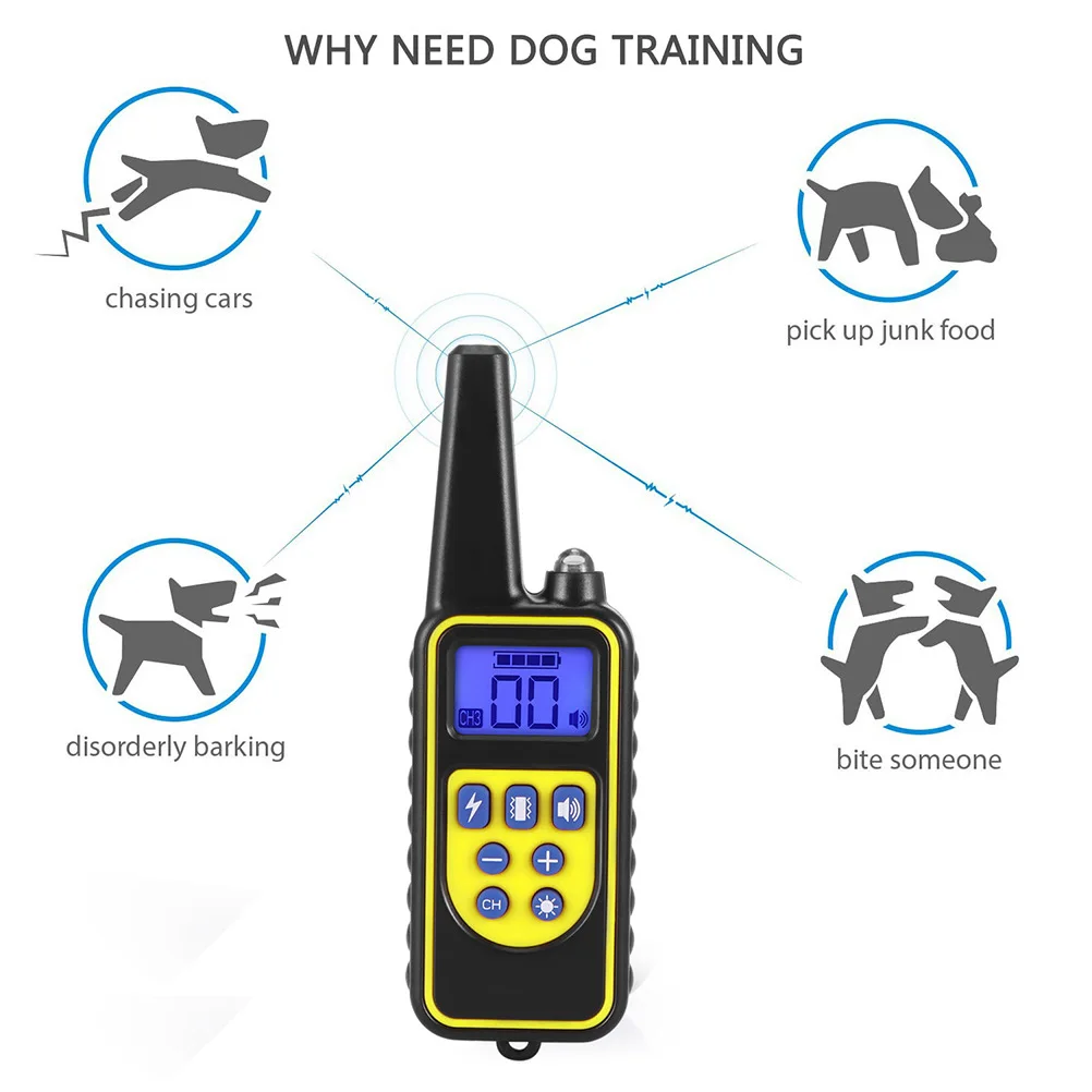 Dog Training Collar LCD Eletric Shock Collar For Pet Dog Anti-Bark With Remote Control Waterproof Shock Rechargeable Voice And
Dog Training Collar LCD Eletric Shock Collar For Pet Dog Anti-Bark With Remote Control Waterproof Shock Rechargeable Voice And