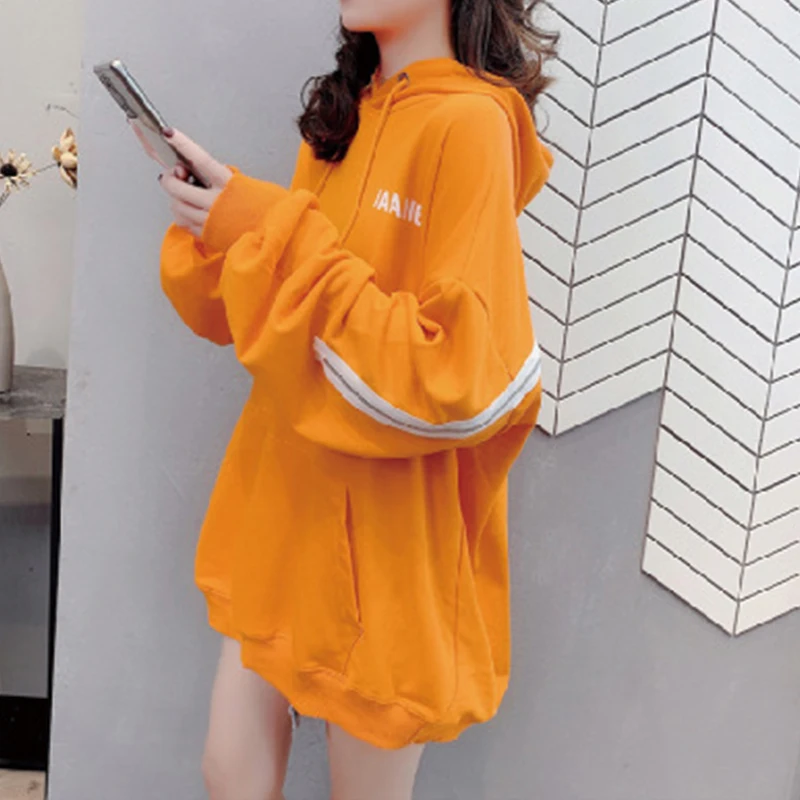 2021 Spring New Women's Sweatshirt Fashion Casual Zipper Letter Print Hoodies Korean Loose Mid Length Hooded Sweatshirt
2021 Spring New Women's Sweatshirt Fashion Casual Zipper Letter Print Hoodies Korean Loose Mid Length Hooded Sweatshirt