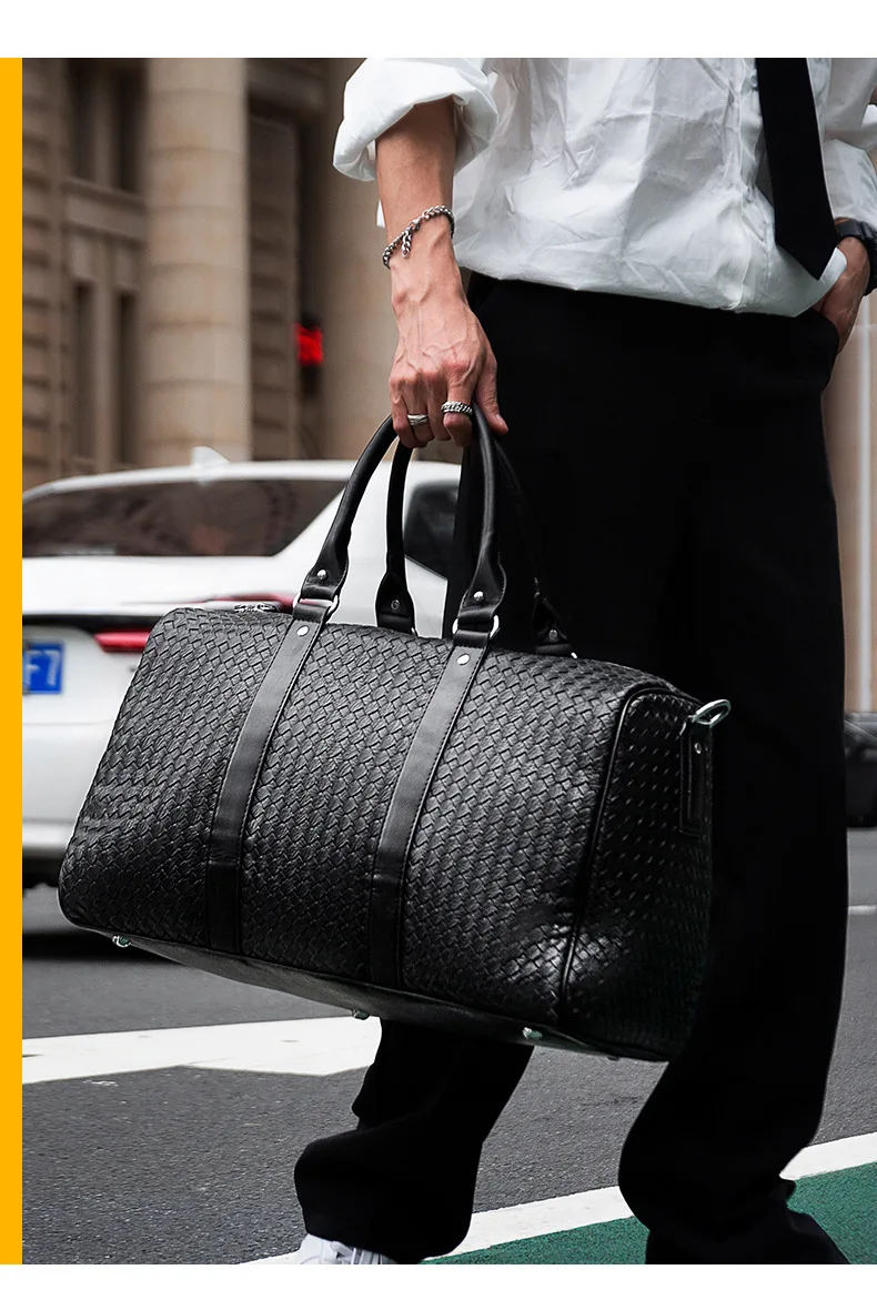 High quality Casual PU Leather Bag Large Capacity Travel Bags Travel Duffel Bag Men Messenger Handbags Hand-woven bag
High quality Casual PU Leather Bag Large Capacity Travel Bags Travel Duffel Bag Men Messenger Handbags Hand-woven bag