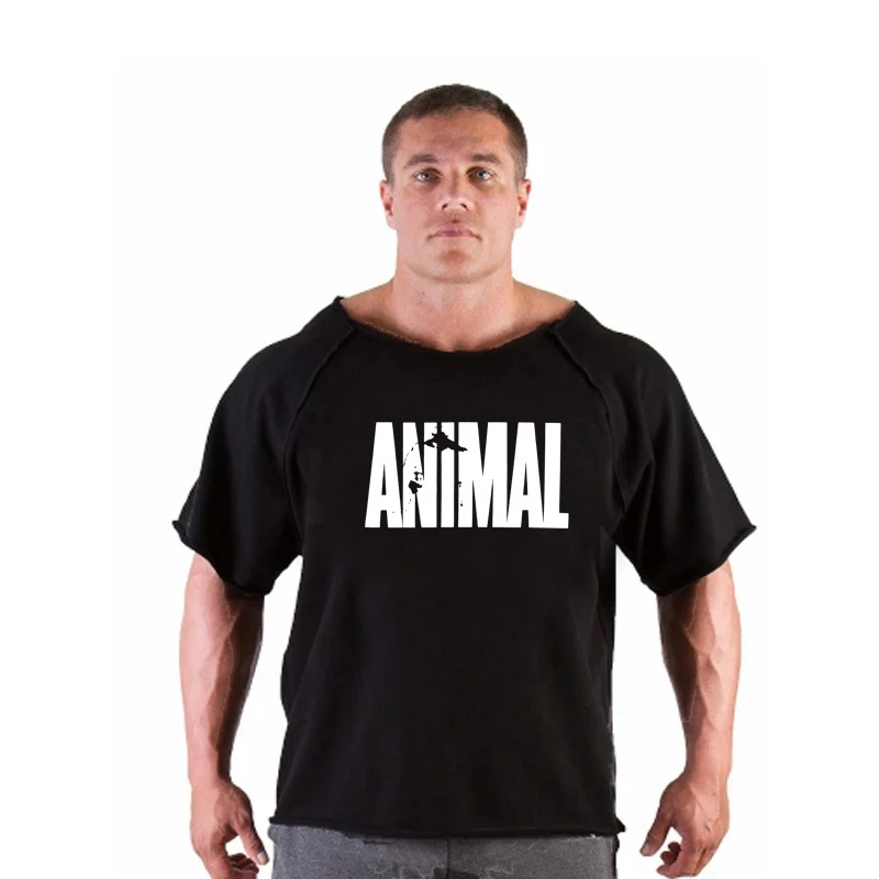 

Men's T Shirts Fitness Men Bodybuilding Gorilla Wear Shirt Batwing Sleeve Rag shirt Gym Fitness Muscle Running T shirt