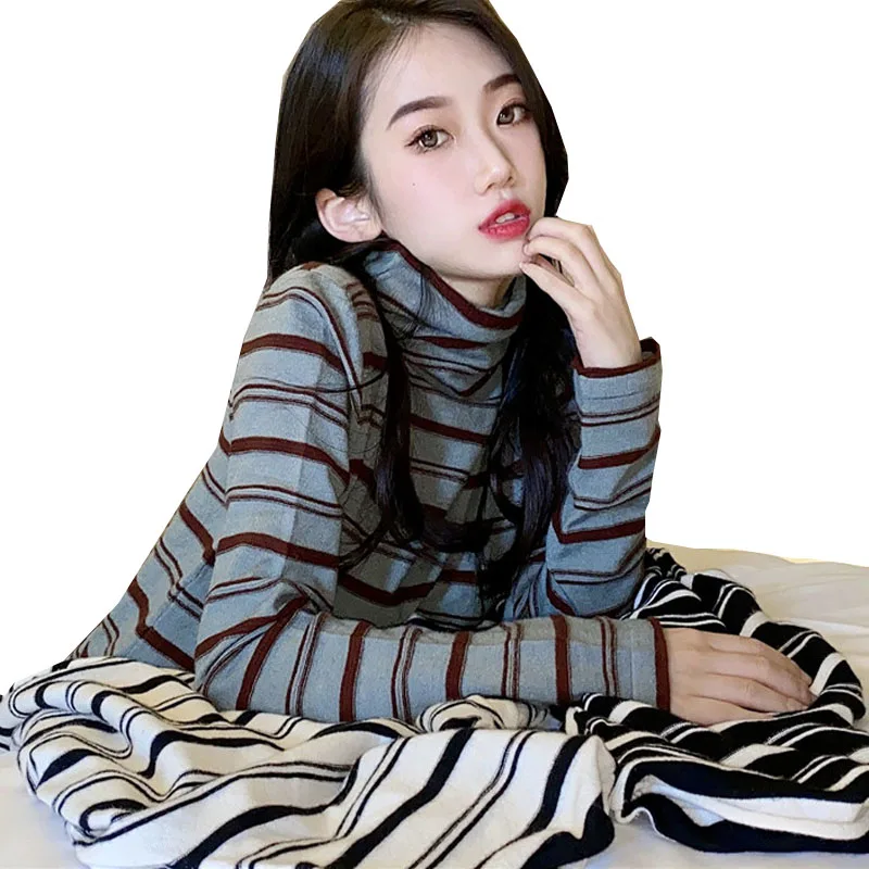 T-shirts Women Striped Long Sleeve Female Tee Tops Autumn Turtleneck Women's Tshirts Fashion Casual Ladies Girls Tshirt Tops
T-shirts Women Striped Long Sleeve Female Tee Tops Autumn Turtleneck Women's Tshirts Fashion Casual Ladies Girls Tshirt Tops