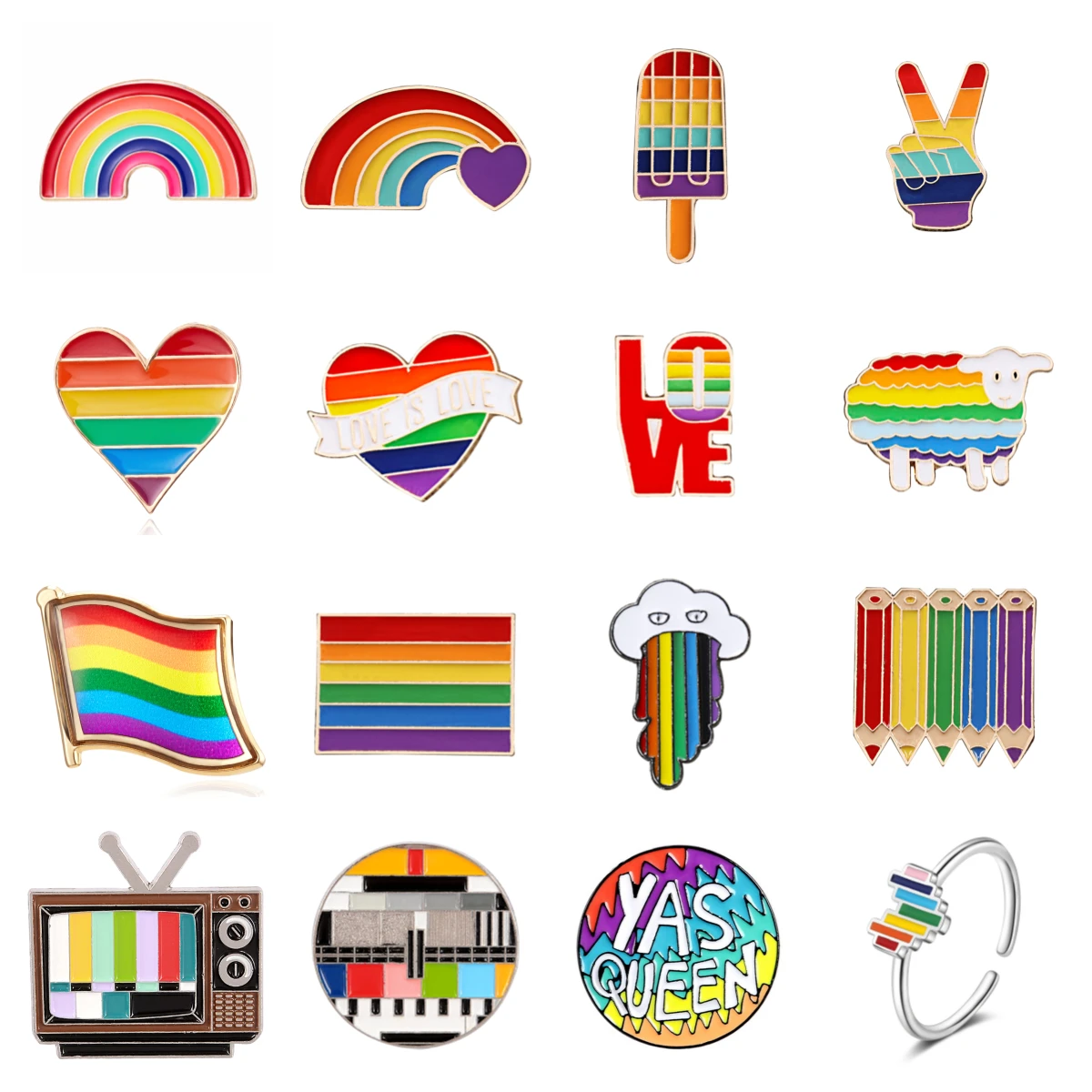 Multi-style Colorful Rainbow Clouds Brooches For Women Men Heart Enamel Pin Clothes Badge Jewelry Pencil Sheep Childhood Gift
Multi-style Colorful Rainbow Clouds Brooches For Women Men Heart Enamel Pin Clothes Badge Jewelry Pencil Sheep Childhood Gift