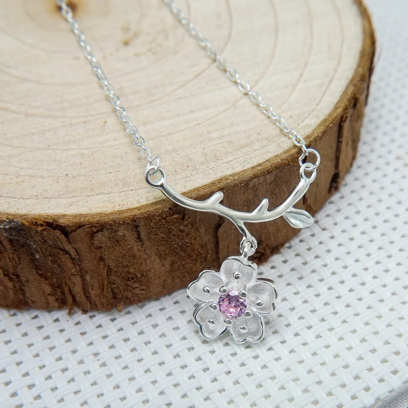 Trendy Fashion S925 Silver Cherry Blossom Necklace Temperament Plum Flower Pendant High Quality Exquisite Gifts for Women
Trendy Fashion S925 Silver Cherry Blossom Necklace Temperament Plum Flower Pendant High Quality Exquisite Gifts for Women