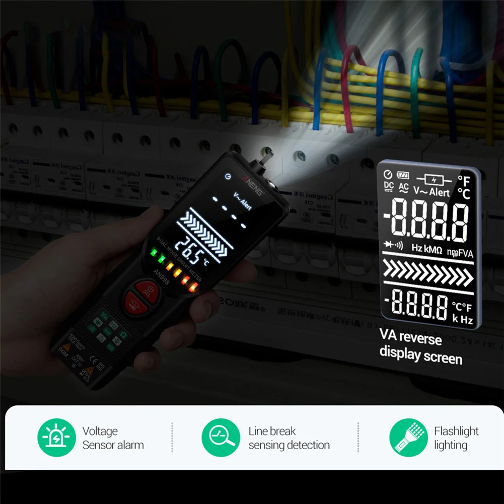 ANENG 6000 Counts Digital Multimeter Portable AC DC Tester Volt Voltmeter Ammeter Ohm Voltage Current Resistance Frequency Meter
ANENG 6000 Counts Digital Multimeter Portable AC DC Tester Volt Voltmeter Ammeter Ohm Voltage Current Resistance Frequency Meter
