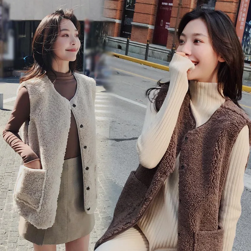 Autumn Winter Waistcoat Korean Style Fashion Women Sleeveless Short Jacket Vests Single Breasted Simple Plush Jacket Waistcoat
Autumn Winter Waistcoat Korean Style Fashion Women Sleeveless Short Jacket Vests Single Breasted Simple Plush Jacket Waistcoat