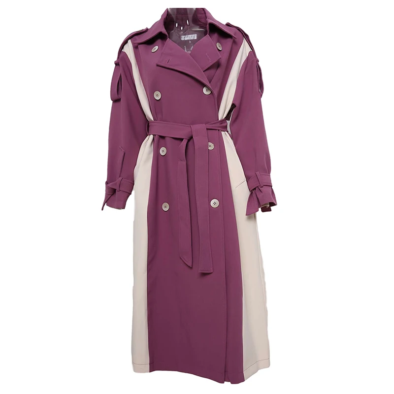 LANMREM Women's loose causal color block patchwork windbreaker autumn new double breasted bandage waist long trench coat 2A747
LANMREM Women's loose causal color block patchwork windbreaker autumn new double breasted bandage waist long trench coat 2A747