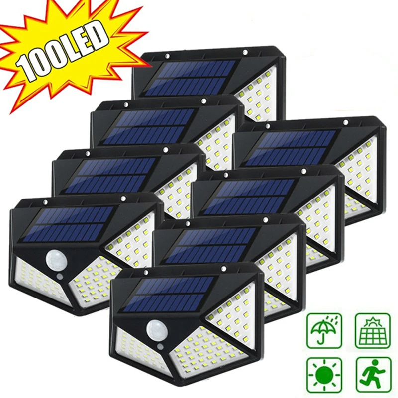 100 LED Outdoor Security Wall Lights Waterproof Wireless PIR Motion Sensor Solar Lights with 270° Wide Angle for Garden Lights
100 LED Outdoor Security Wall Lights Waterproof Wireless PIR Motion Sensor Solar Lights with 270° Wide Angle for Garden Lights