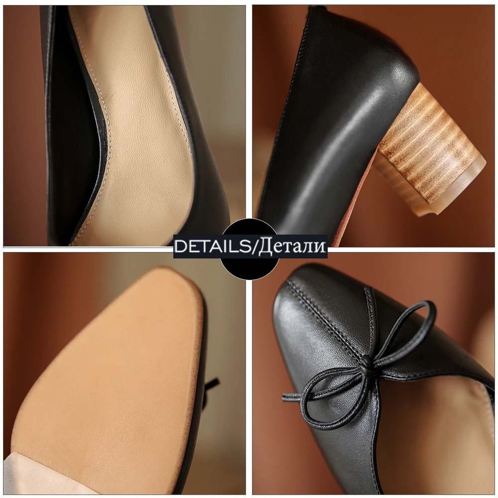 ISNOM Vintage Style Women Pumps Bow Tie Square Toe Sheepskin Leather Shoes Woman Thick High Heels Shoes Ladies Pumps
ISNOM Vintage Style Women Pumps Bow Tie Square Toe Sheepskin Leather Shoes Woman Thick High Heels Shoes Ladies Pumps