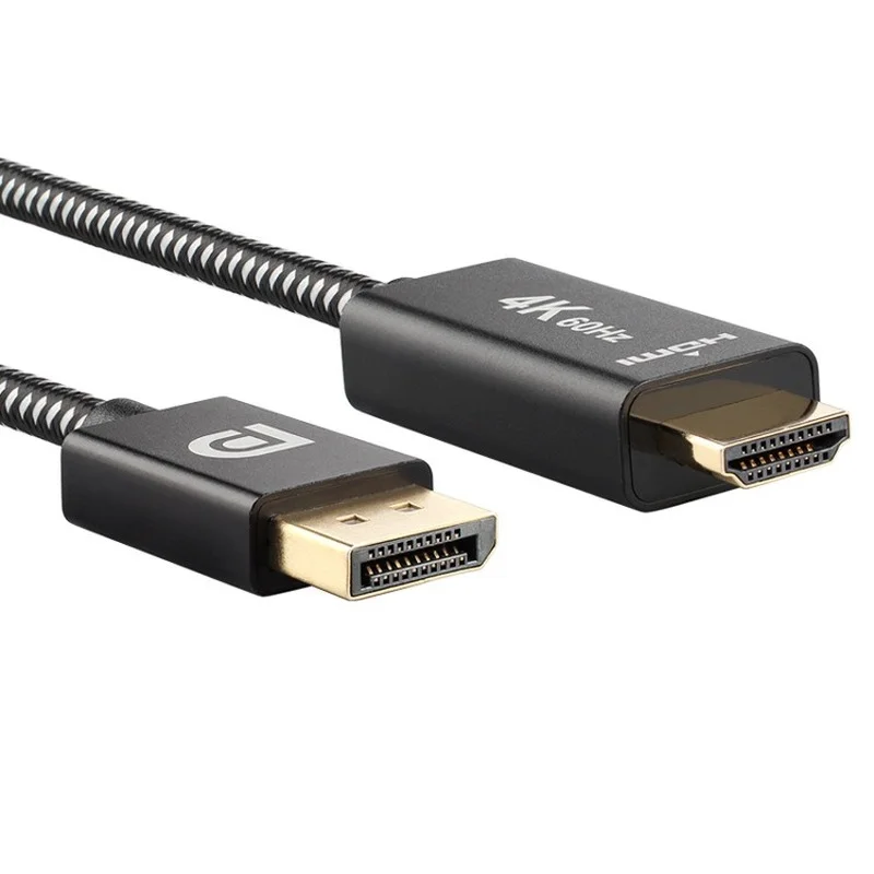 DP To HDMI Transfer Cable Aluminum Shell Braided 4K60Hz Computer Connected To HD TV Cable 2 Meters
DP To HDMI Transfer Cable Aluminum Shell Braided 4K60Hz Computer Connected To HD TV Cable 2 Meters