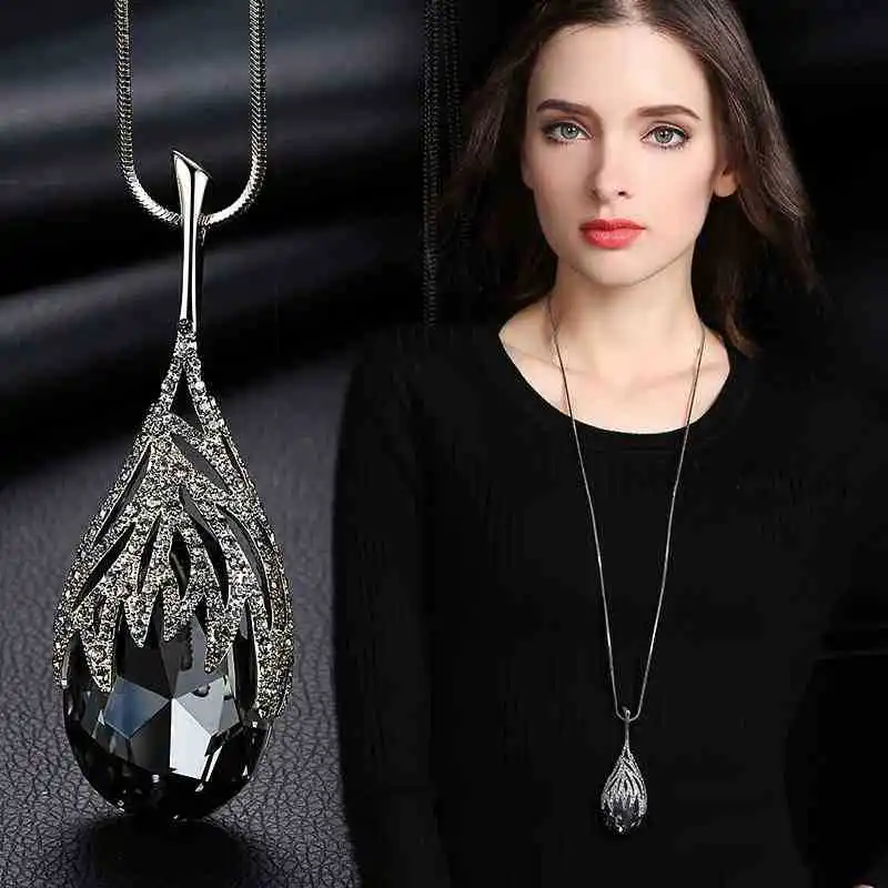 Big Water Drop Pendant Long Necklace For Women Geometric All Match Sweater Jewelry
Big Water Drop Pendant Long Necklace For Women Geometric All Match Sweater Jewelry