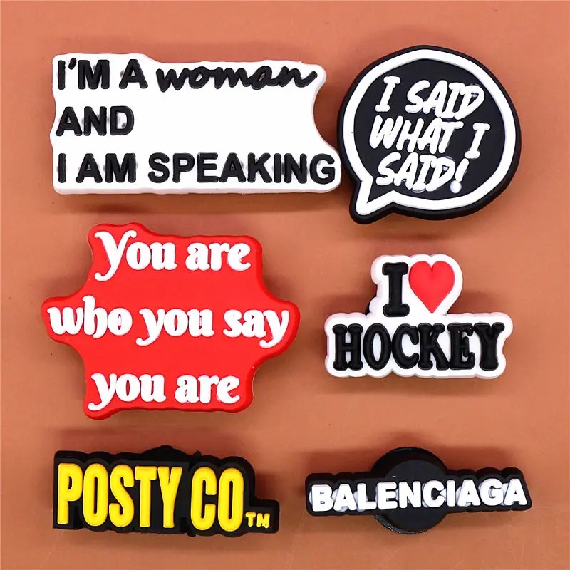Single Sale 1pcs Rights Protection Shoe Charms Woman Speaking Shoe Accessories Decoration Fit Croc Jibz Kids Party Gifts U251
Single Sale 1pcs Rights Protection Shoe Charms Woman Speaking Shoe Accessories Decoration Fit Croc Jibz Kids Party Gifts U251