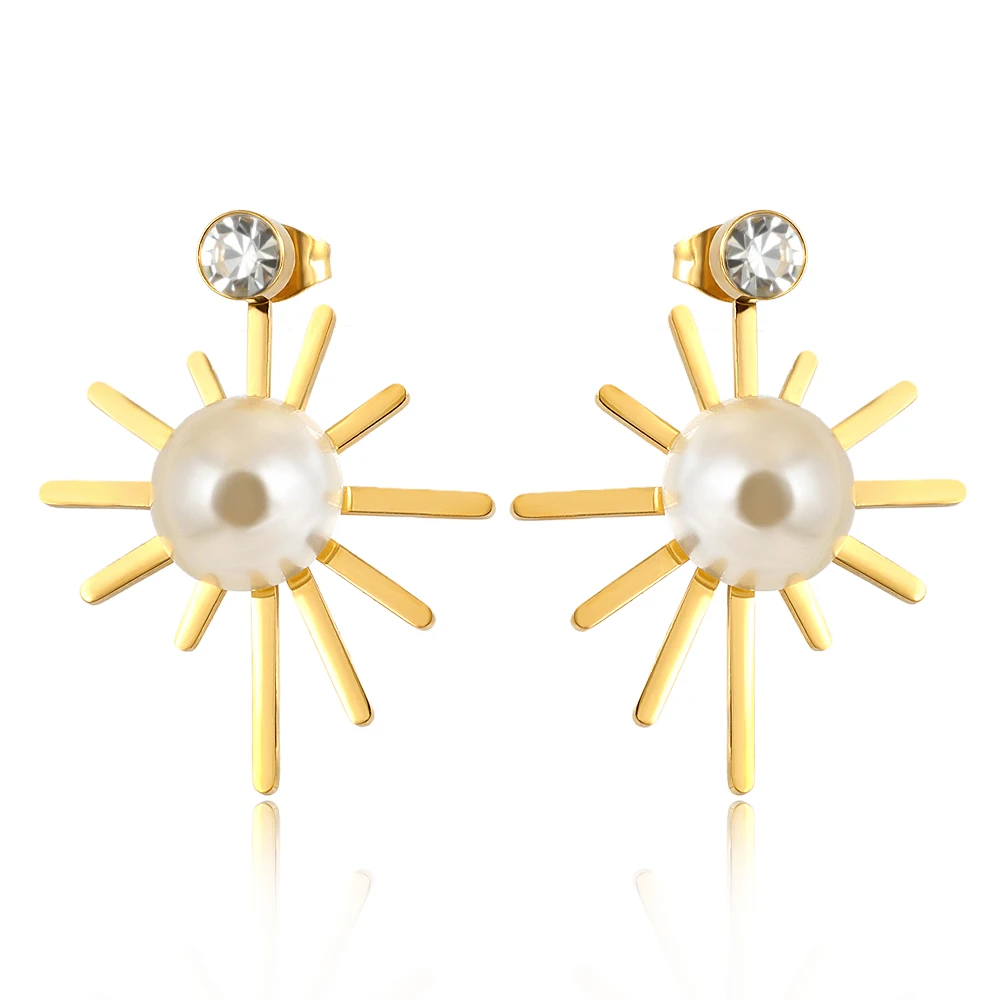 Sun Flower Pearl Stud Earrings Women Gold Color Cute Stud Earrings For Fashion Jewelry Gift
Sun Flower Pearl Stud Earrings Women Gold Color Cute Stud Earrings For Fashion Jewelry Gift
