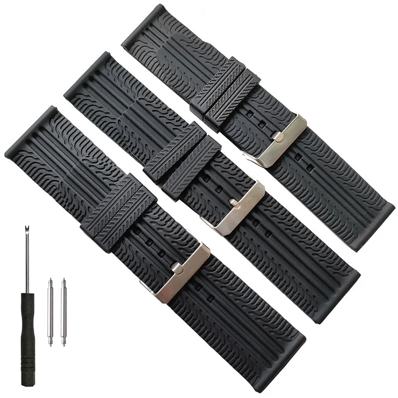 26mm 28mm 30mm Silicone Rubber Watch Band Thin Tire Track Sports Style Strap for Fashion Casual Mens Watches Black
26mm 28mm 30mm Silicone Rubber Watch Band Thin Tire Track Sports Style Strap for Fashion Casual Mens Watches Black