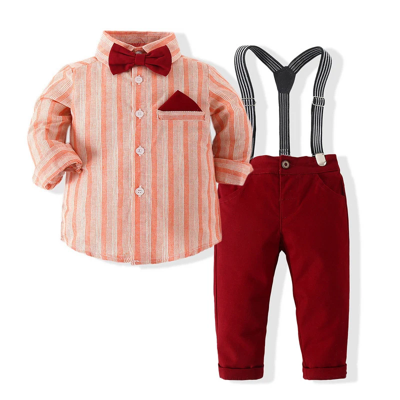 Baby Boys Gentleman Clothing Sets Autumn Kids Formal Suits Long Sleeve Shirt+Suspenders Trousers Casual Boy Clothes 
Baby Boys Gentleman Clothing Sets Autumn Kids Formal Suits Long Sleeve Shirt+Suspenders Trousers Casual Boy Clothes