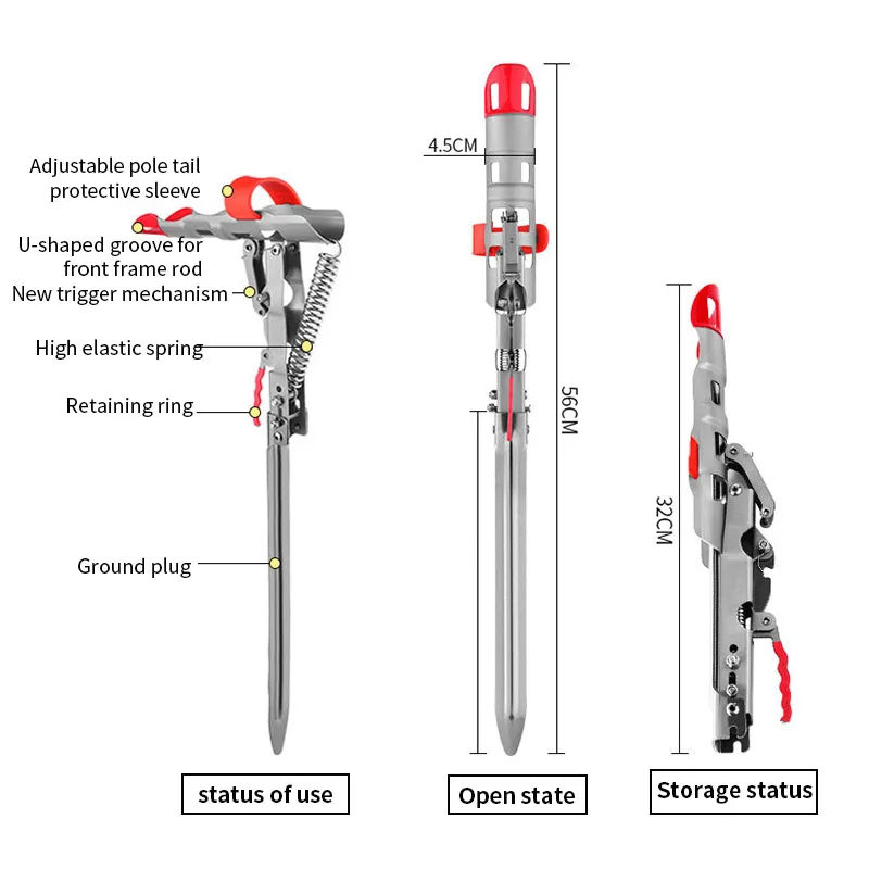 Fishing Spring Rod Holder Automatic High-Steel Portable Outdoor Fishing Mount Holder Fish Tackle Gear Accessories Tools
Fishing Spring Rod Holder Automatic High-Steel Portable Outdoor Fishing Mount Holder Fish Tackle Gear Accessories Tools