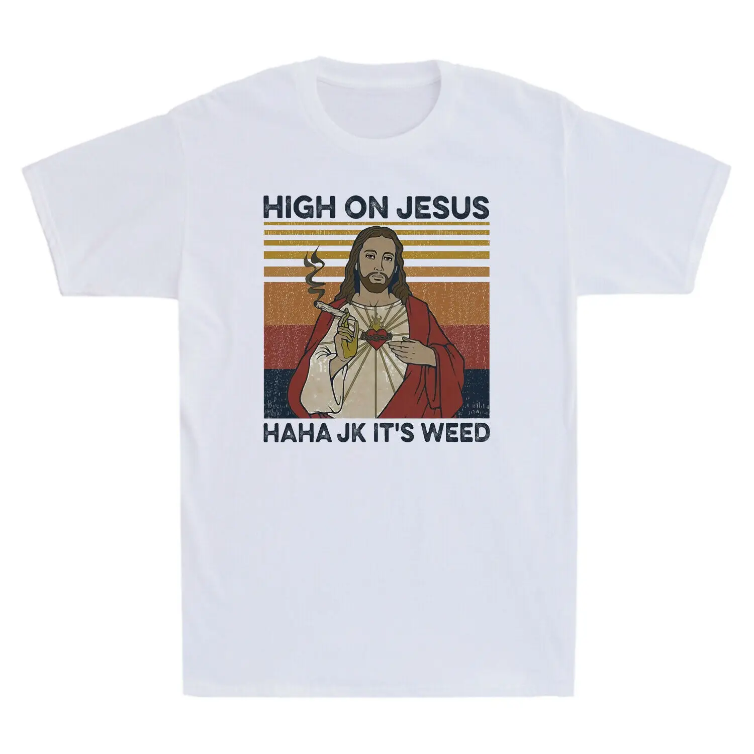 High On Jesus Short Sleeve Haha Jk It's Weed Vintage Funny Men's Cotton T-Shirt Streetwear Harajuku T-Shirt Summer Oversized Top
High On Jesus Short Sleeve Haha Jk It's Weed Vintage Funny Men's Cotton T-Shirt Streetwear Harajuku T-Shirt Summer Oversized Top