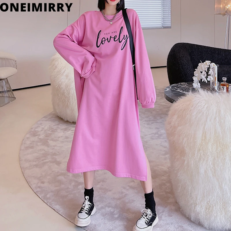 Fall Winte 2021 Pink Women Crewneck Sweatshirt Letter Printed Pocket Loose Long Oversized Hoodie Sweatshirts Female Pullovers
Fall Winte 2021 Pink Women Crewneck Sweatshirt Letter Printed Pocket Loose Long Oversized Hoodie Sweatshirts Female Pullovers