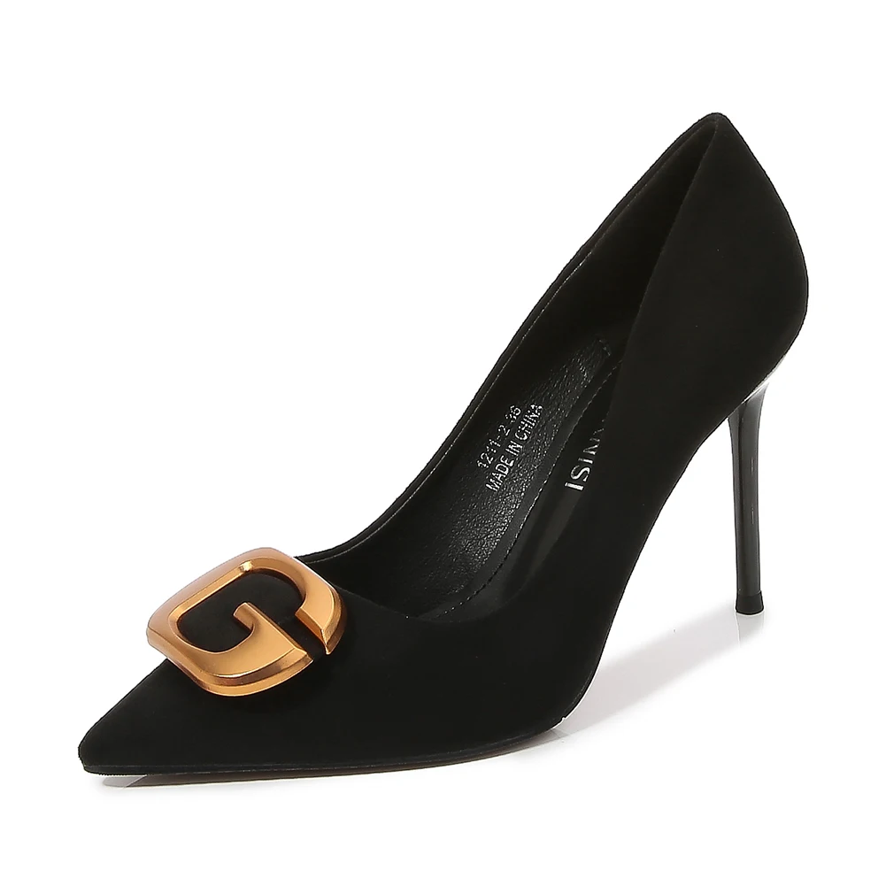 Metal decoration Shoes Woman Pointed Toe 9cm metal Thin Heels shoes G-shaped buckle zapatos mujer Ladies Wedding Stiletto Pumps
Metal decoration Shoes Woman Pointed Toe 9cm metal Thin Heels shoes G-shaped buckle zapatos mujer Ladies Wedding Stiletto Pumps