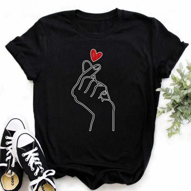 Maycaur New Finger Heart T Shirt Women Tops Korean Ulzzang Graphic Tees Women Fashion Women's T Shirts 90s Girls Black Shirt
Maycaur New Finger Heart T Shirt Women Tops Korean Ulzzang Graphic Tees Women Fashion Women's T Shirts 90s Girls Black Shirt