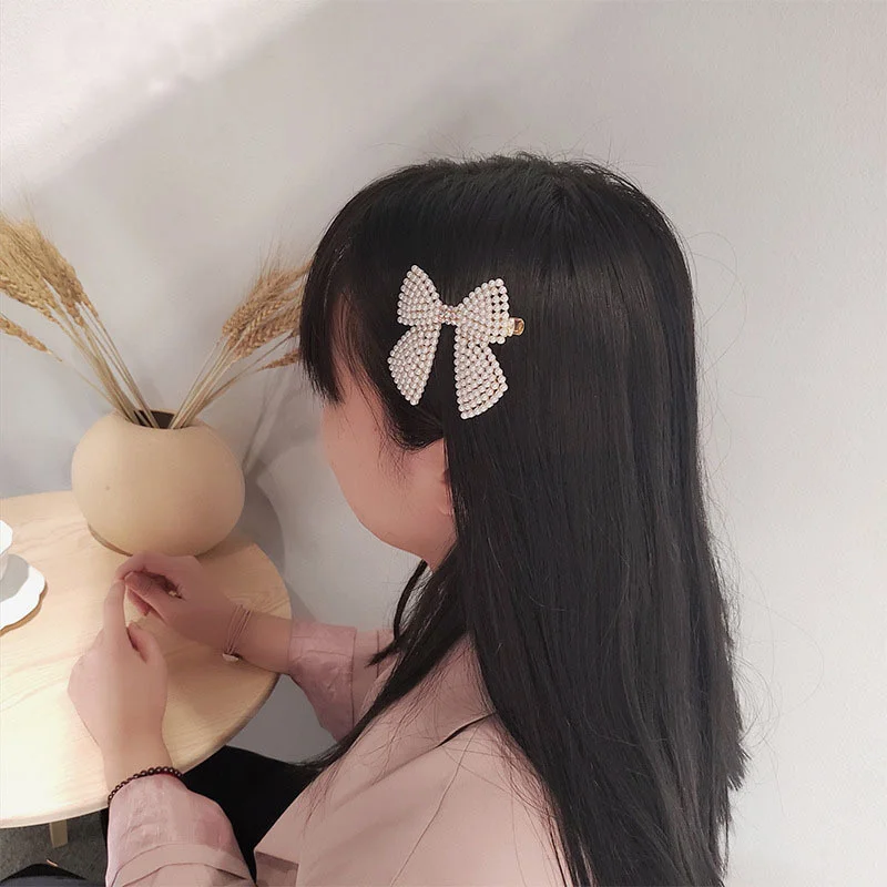 2021 New Korean Sweet Pearl Rhinestone Bowknot Hair Grips For Women Fashion Hair Accessories Girls Hairpins Clips
2021 New Korean Sweet Pearl Rhinestone Bowknot Hair Grips For Women Fashion Hair Accessories Girls Hairpins Clips