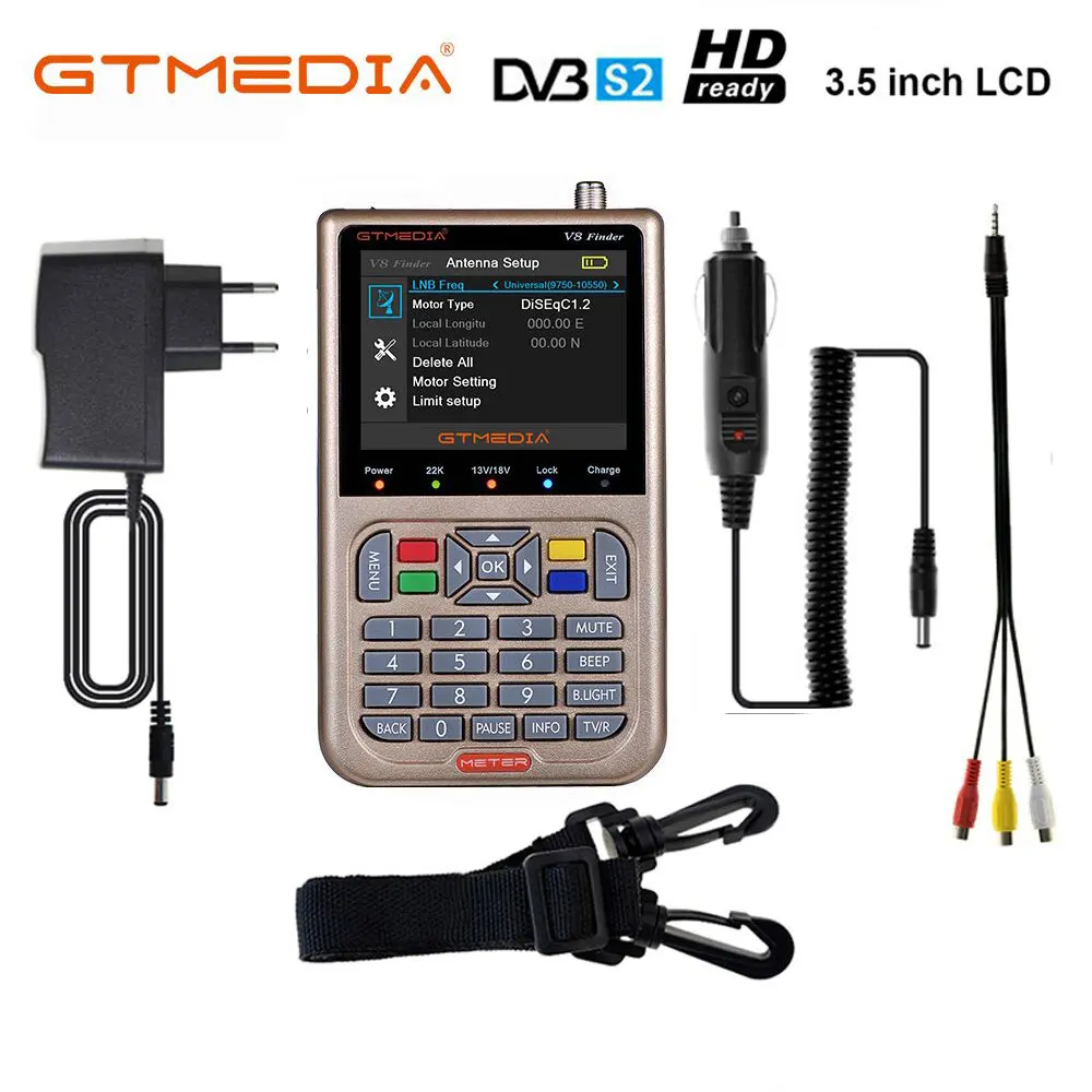 Цифровой спутниковый искатель V8 Finder HD DVB-S2/S2X H.265 с высоким разрешением, ЖК-дисплей 3,5 дюйма, батарея 3000 мАч, цифровой спутник Satfinder
Цифровой спутниковый искатель V8 Finder HD DVB-S2/S2X H.265 с высоким разрешением, ЖК-дисплей 3,5 дюйма, батарея 3000 мАч, цифровой спутник Satfinder