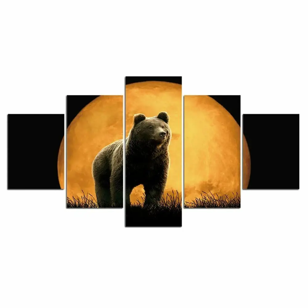 5 Pcs Canvas Pictures Print Wall Art Canvas Bear and Moon Animal Paintings Wall Decor for Living Room Unframe
5 Pcs Canvas Pictures Print Wall Art Canvas Bear and Moon Animal Paintings Wall Decor for Living Room Unframe
